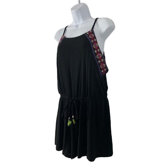 As U Wish Womens Summer Sleeveless Black Romper Jumper Spaghetti Straps Large - Picture 4 of 10
